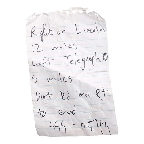 234. Leonard Shelby's (Guy Pierce) Screen-Matched Pocket Note ### MEMENTO (2000)