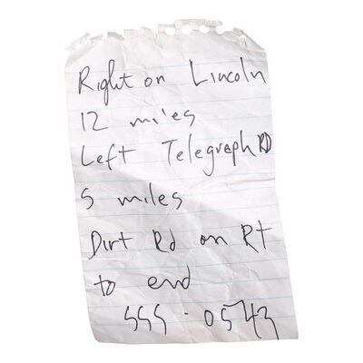 234. Leonard Shelby's (Guy Pierce) Screen-Matched Pocket Note ### MEMENTO (2000)