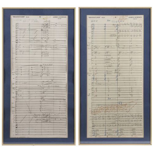 309. Douglas Trumbull Collection: Pair of Framed James Horner-Autographed Handwritten Film Scores ### BRAINSTORM (1983)