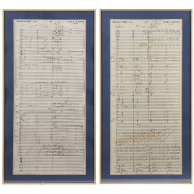 309. Douglas Trumbull Collection: Pair of Framed James Horner-Autographed Handwritten Film Scores ### BRAINSTORM (1983)