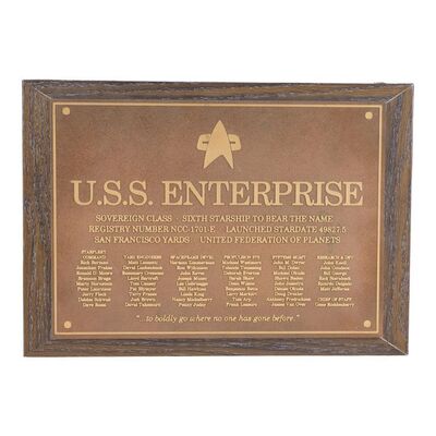 319. Michael and Denise Okuda Collection: USS Enterprise-E Dedication Plaque ### STAR TREK: FIRST CONTACT (1996)