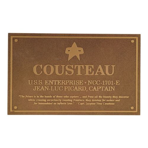 321. Michael and Denise Okuda Collection: Captain Jean-Luc Picard's (Patrick Stewart) "Cousteau" Yacht Dedication Plaque ### STAR TREK: INSURRECTION (1998)
