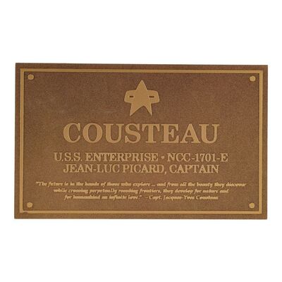 321. Michael and Denise Okuda Collection: Captain Jean-Luc Picard's (Patrick Stewart) "Cousteau" Yacht Dedication Plaque ### STAR TREK: INSURRECTION (1998)