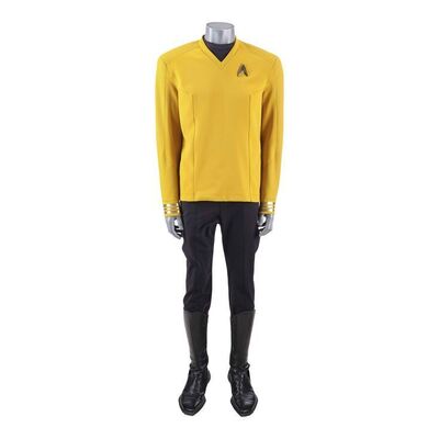 385. Captain Christopher Pike's (Anson Mount) Screen-Matched Starfleet Uniform Costume with Badge ### STAR TREK: STRANGE NEW WORLDS (T.V. SERIES 2022 -PRESENT)