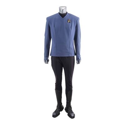 386. Spock's (Ethan Peck) Starfleet Costume with Badge ### STAR TREK: STRANGE NEW WORLDS (T.V. SERIES 2022 -PRESENT)