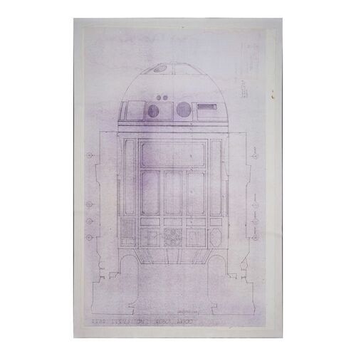 401. Linen-Backed Full-Scale Rear Elevation "Robot R2" Production Blueprint ### STAR WARS: A NEW HOPE (1977)