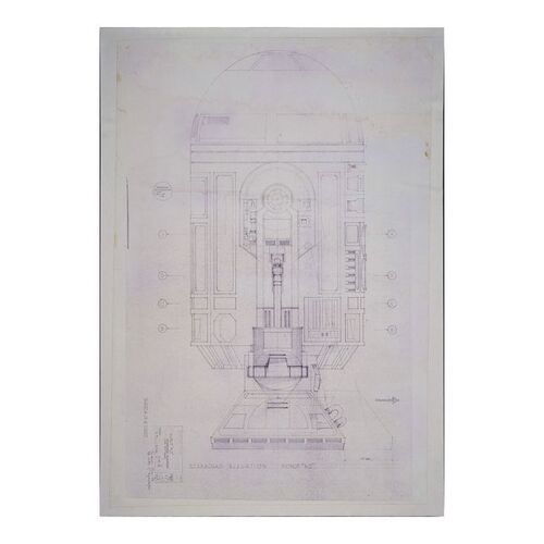 402. Linen-Backed Full-Scale Starboard Elevation "Robot R2" Production Blueprint ### STAR WARS: A NEW HOPE (1977)
