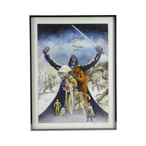 406. William Plumb Collection: Framed Hand-Drawn Boris Vallejo Character Montage Poster Comp ### STAR WARS: THE EMPIRE STRIKES BACK (1980)