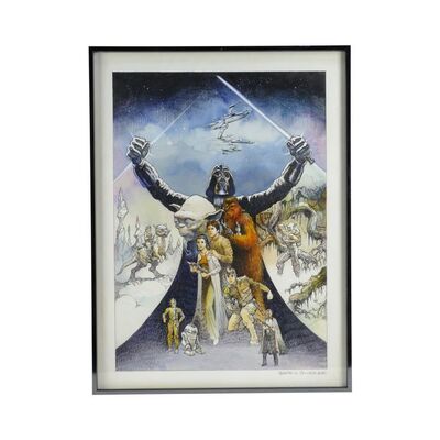 406. William Plumb Collection: Framed Hand-Drawn Boris Vallejo Character Montage Poster Comp ### STAR WARS: THE EMPIRE STRIKES BACK (1980)