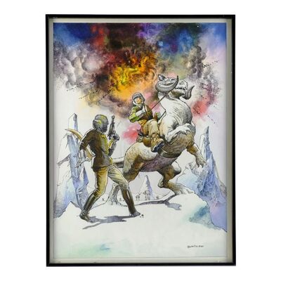 407. William Plumb Collection: Framed Hand-Drawn Boris Vallejo Luke Skywalker on Tauntaun Poster Comp ### STAR WARS: THE EMPIRE STRIKES BACK (1980)