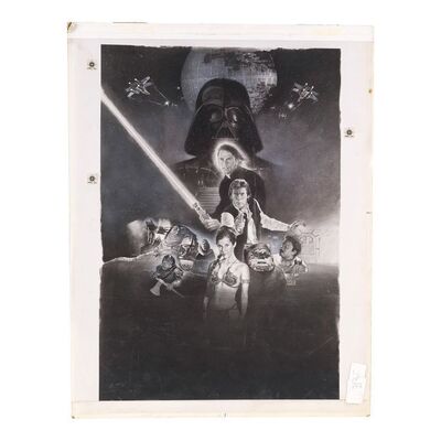 417. Hand-Embellished Kazu Sano Style Final Production Artwork for Newspaper Ad Slick ### STAR WARS: RETURN OF THE JEDI (1983)