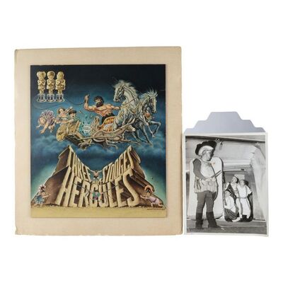 447. Hand-Painted Norman Maurer Movie Poster and Photo Still ### THE THREE STOOGES MEET HERCULES (1962)