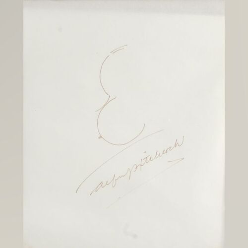 498. Framed Alfred Hitchcock's Autograph and Signature Caricature ### ALFRED HITCHCOCK