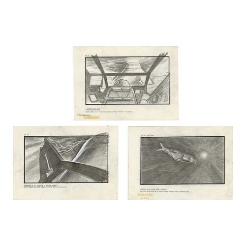 507. Set of Three Hand-Illustrated Dropship Storyboards ### ALIENS (1986)