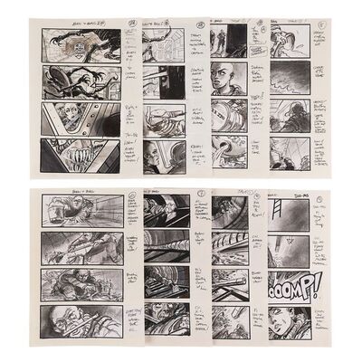 510. Set of Eight Martin Asbury Hand-drawn "Burn and Bag" Storyboard Pages ### ALIEN3 (1992)