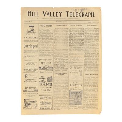 546. 1885 Hill Valley Telegraph Newspaper ### BACK TO THE FUTURE PART III (1990)