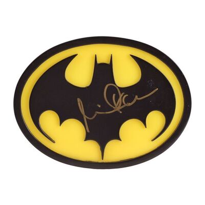 560. Michael Keaton-Autographed Batsuit Chest Emblem Replica ### BATMAN (1989)
