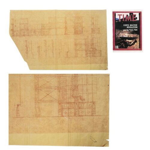 561. Production-Made Vicki Vale (Kim Basinger) Distressed "Corto Maltese Revolution" Time Magazine Cover with Printed Gotham City Blueprint ### BATMAN (1989)