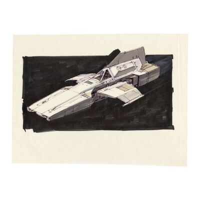 591. Hand-Drawn Ralph McQuarrie Colonial Viper in Flight Concept Illustration ### BATTLESTAR GALACTICA (1978-1979)