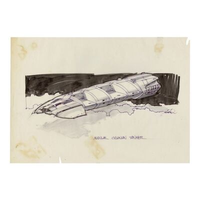 592. Hand-Drawn Joe Johnston Modular Cylonian Tanker Concept Sketch ### BATTLESTAR GALACTICA (1978-1979)