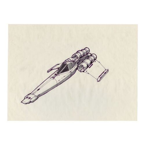 596. Hand-Drawn Joe Johnston Colonial Viper Concept Sketch ### BATTLESTAR GALACTICA (1978-1979)