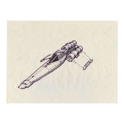 596. Hand-Drawn Joe Johnston Colonial Viper Concept Sketch ### BATTLESTAR GALACTICA (1978-1979)