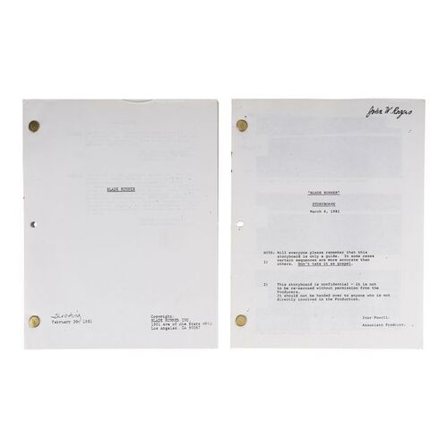 643. Production Script and Storyboards ### BLADE RUNNER (1982)