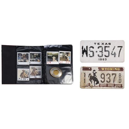 667. Jack Twist (Jake Gyllenhaal) and Ennis Del Mar's (Heath Ledger) License Plates with Continuity Photo Album and Belt Buckle Crew Gift ### BROKEBACK MOUNTAIN (2005)