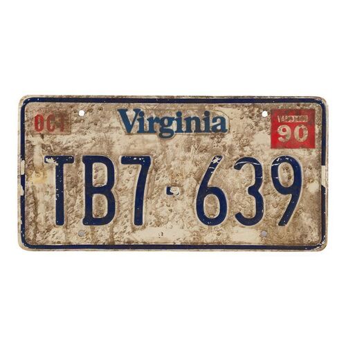 747. John McClane's (Bruce Willis) Distressed Towed Car License Plate ### DIE HARD 2 (1990)