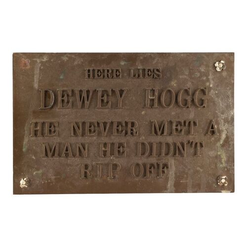 774. Dewey Hogg's (Robert Morse) Screen-Matched Grave Marker ### THE DUKES OF HAZZARD (T.V. SERIES, 1984)