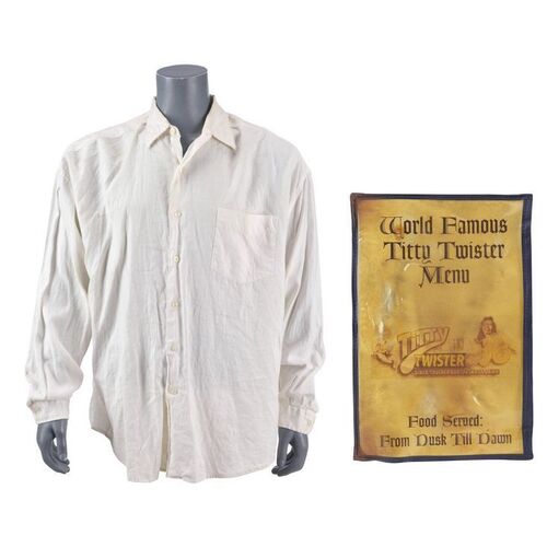862. Richard "Richie" Gecko's (Quentin Tarantino) Shirt and Titty Twister Menu ### FROM DUSK TILL DAWN (1996)