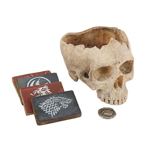 866. Jeor Mormont's (James Cosmo) Screen-Matched Drinking Skull with House Map Markers and Coin of Braavos ### GAME OF THRONES (T.V. SERIES, 2011-2019)