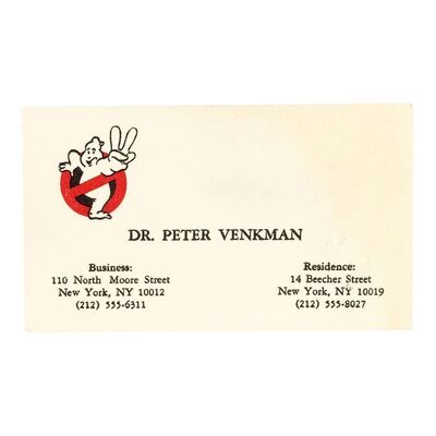 885. Production-Made Dr. Peter Venkman (Bill Murray) Business Card ### GHOSTBUSTERS II (1989)