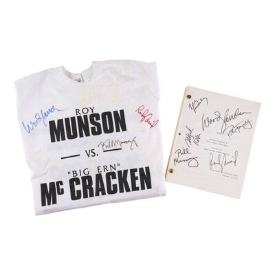 1064. Cast-Autographed Director's Revised Draft Production Script and Production-Made "Munson vs. McCracken" Shirt ### KINGPIN (1996)