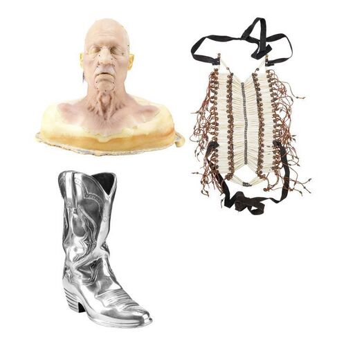 1101. Old Tonto's (Johnny Depp) Facial Appliance with Prototype Breastplate and Crew Gift Boot ### THE LONE RANGER (2013)