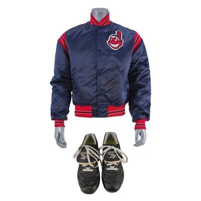 1112. Ricky Vaughn's (Charlie Sheen) Cleveland Indians Baseball Jacket and Cleats ### MAJOR LEAGUE II (1994)
