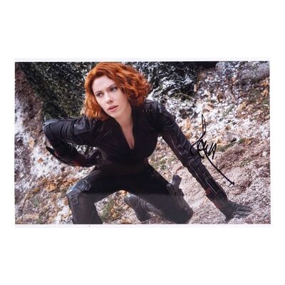1129. Scarlett Johansson-Autographed Black Widow Production Still ### AVENGERS: AGE OF ULTRON (2015)