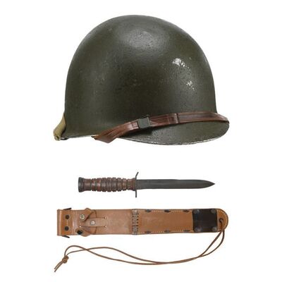 1187. Frank Stokes (George Clooney) Helmet and Sam Epstein's (Dmitri Leonidas) Knife and Sheath ### THE MONUMENTS MEN (2014)