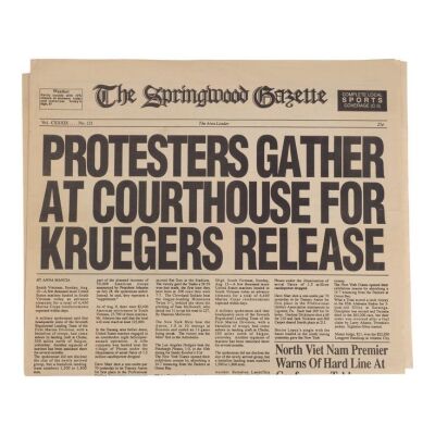 1215. Production-Made "Kruegers Release" Springwood Gazette Newspaper ### NIGHTMARE ON ELM STREET, A (1984)