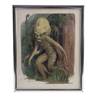 1225. Doug Beswick Collection: Framed Hand-Painted George Barr Octaman Concept Artwork ### OCTAMAN (1971)