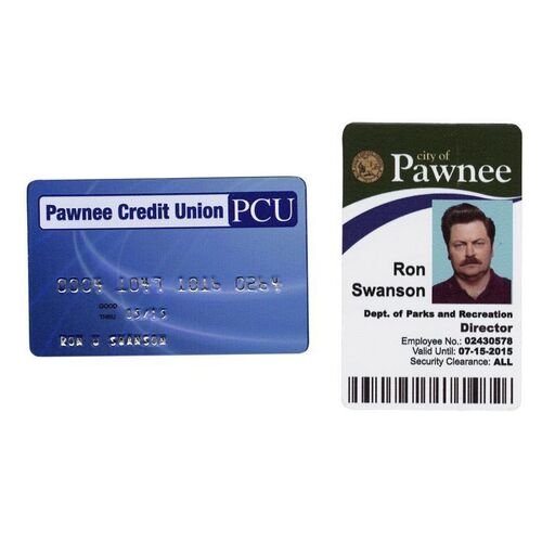 1242. Ron Swanson's (Nick Offerman) City of Pawnee ID and PCU Credit Card ### PARKS AND RECREATION (2009-2015)