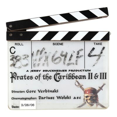 1255. Clapperboard ### PIRATES OF THE CARIBBEAN: DEAD MAN'S CHEST (2006)/PIRATES OF THE CARIBBEAN: AT WORLD'S END (2007)