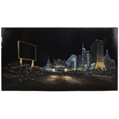 1317. Hand-Painted Syd Dutton Dynamo Matte Painting ### THE RUNNING MAN (1987)