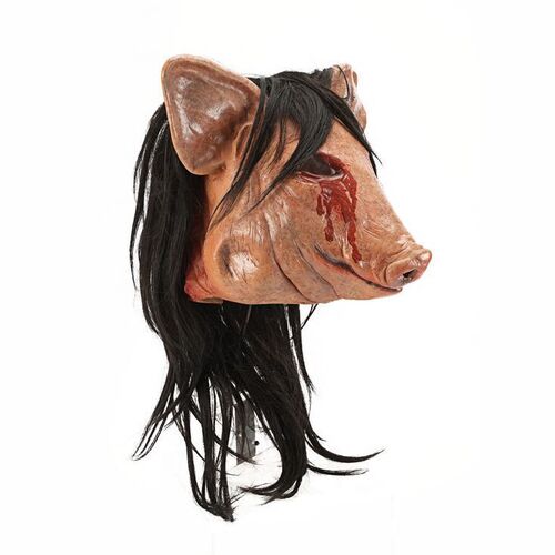 1328. Tobin Bell-Autographed Bloodied Jigsaw Pig Mask ### SAW V (2008)