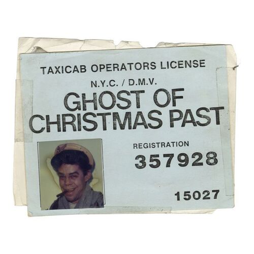 1332. Ghost of Christmas Past's (David Johansen) Taxicab Operators License ### SCROOGED (1988)