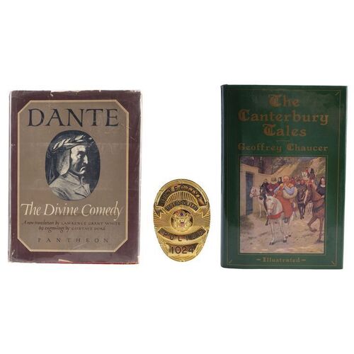 1333. Detective Lt. William Somerset's (Morgan Freeman) Badge and "Dante's Inferno" Book with David Mills' (Brad Pitt) "The Canterbury Tales" Book ### SE7EN (1995)