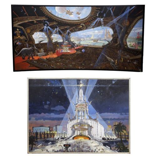 1366. Douglas Trumbull Collection: Pair of Hand-Painted Robert McCall Caesars Universe Artworks ### ROBERT MCCALL ARTWORK