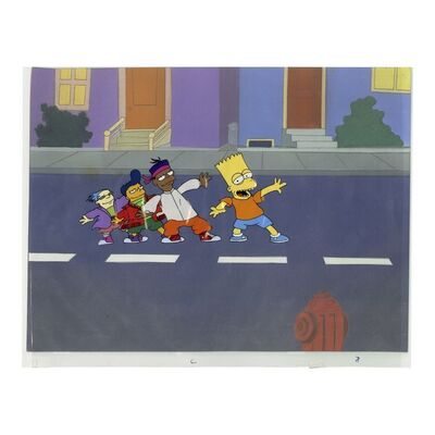 1369. "Do The Bartman" Hand-Painted Animation Cel with Photocopy Background ### THE SIMPSONS: BART SIMPSON: DO THE BARTMAN (MUSIC VIDEO, 1990)