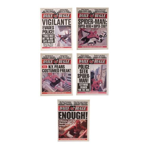 1396. Set of Five Daily Bugle Newspaper Covers ### SPIDER-MAN (2002)
