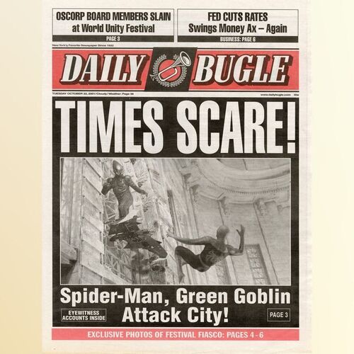 1399. "Times Scare!" Daily Bugle Newspaper Cover ### SPIDER-MAN (2002)